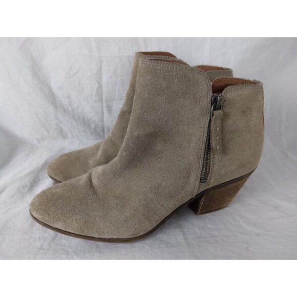 Frye & Co Holly Suede Ankle Boots Ash Heel Booties Zipper Womens Size 7.5 M - Picture 3 of 9